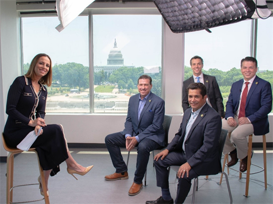 Dads Caucus members with MSNBC's Alicia Menendez